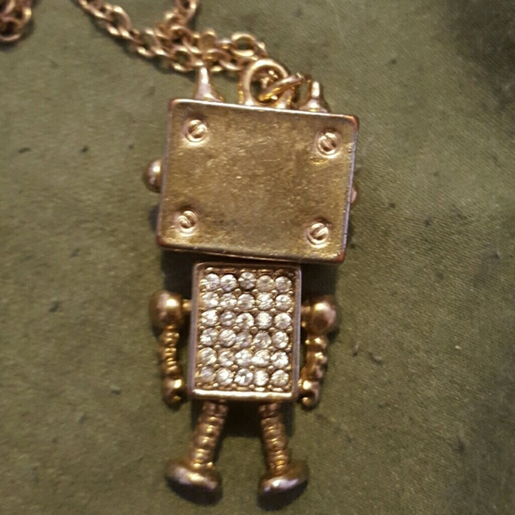 *SOLD IN BUNDLE* Girl robot goldcolored necklace - Picture 3 of 4