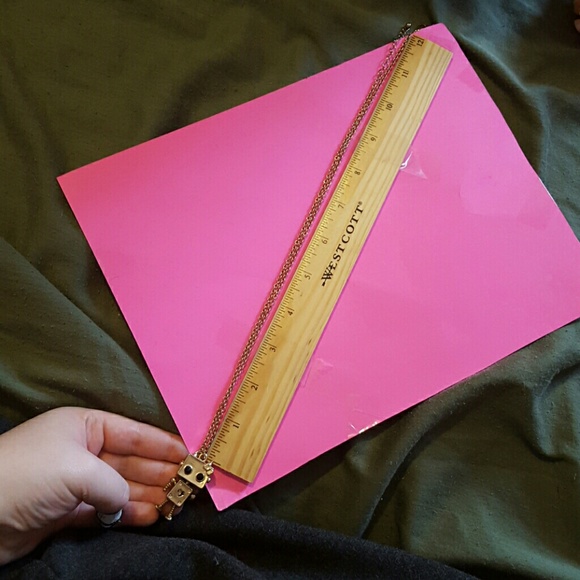 *SOLD IN BUNDLE* Girl robot goldcolored necklace - Picture 4 of 4