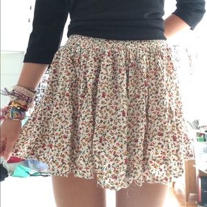 mini, loose floral skirt
