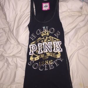 Black "pink" graphic tank