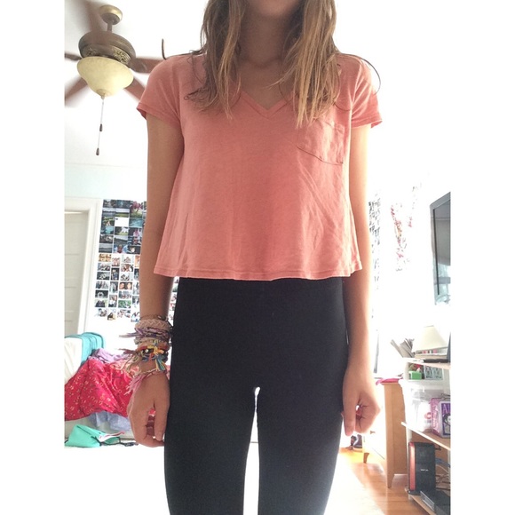 muted pink crop top