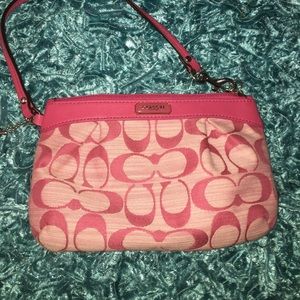 Pink coach wristlet