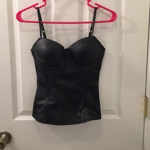 Black corset zip up tank