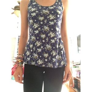 blue floral tank top