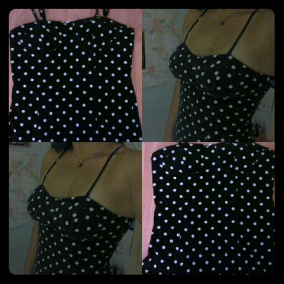 Polka-dot tank top with built in wiring