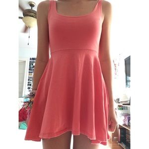 coral skater dress
