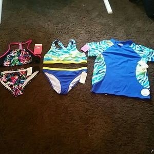 Speedo bikinis and matching swimshirt👙
