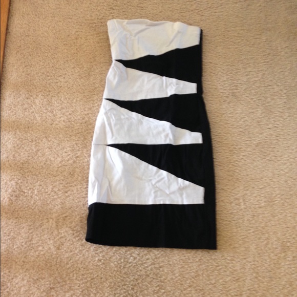 Black and white body on dress