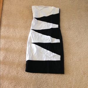 Black and white body on dress