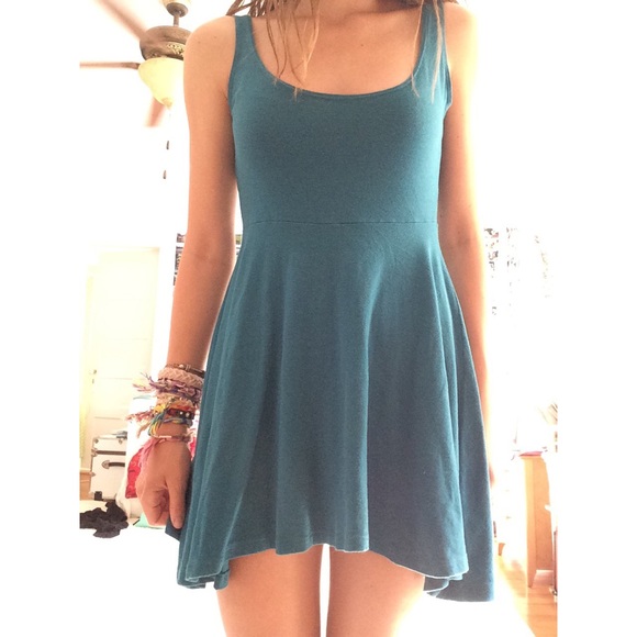 teal skater dress