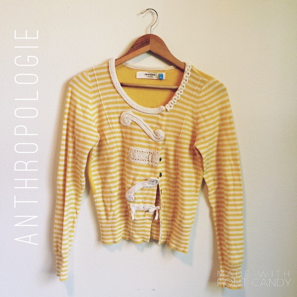 Anthropologie Sweaters - 🎉 Beautiful Anthropologie striped Yellow Cardigan