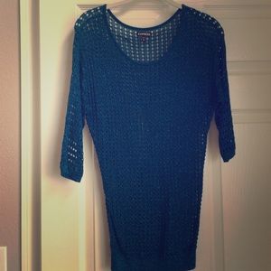 Teal and metallics sweater