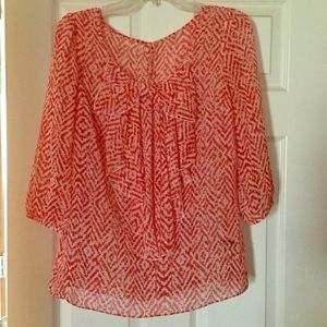 ❤️sale!! Red and white sheer top