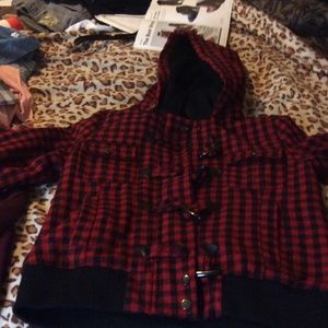 Red & Black Winter Coat