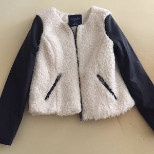 Leather/faux sheep skin Jacket
