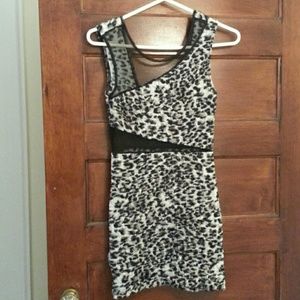 Snow leopard print club dress