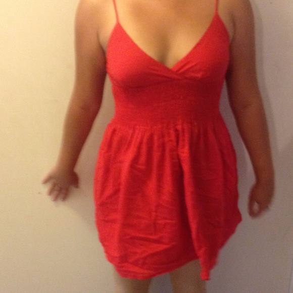 Red spaghetti strap sundress