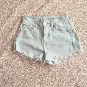 American Eagle high waisted mint green shorts