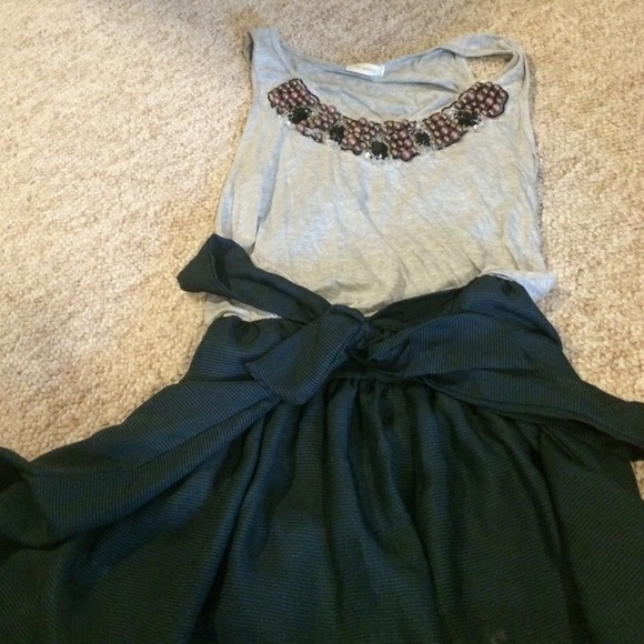Dress grey and dark blue with beads