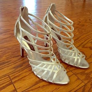 Silver Strappy Heels