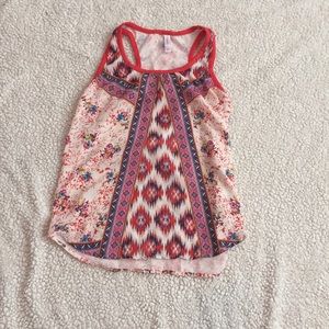 Orange tank top with pattern