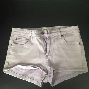 Light purple denim shorts