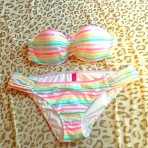 VS striped swimsuit set