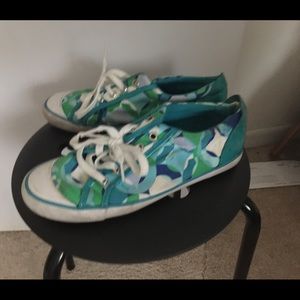 Coach Shoes Teal Multi Color 8.5