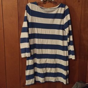 Blue and white striped long sleeved J Crew Dress