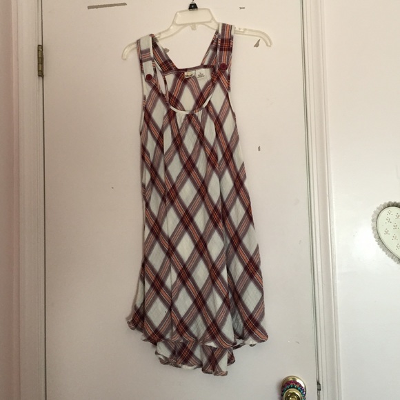 Flowy plaid potato sack dress