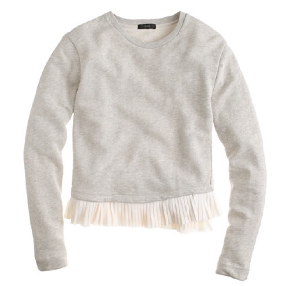 Grey/White J. Crew Ruffle Top
