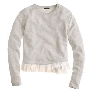 Grey/White J. Crew Ruffle Top