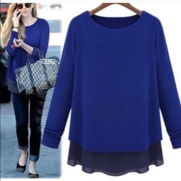 Chiffon Bottom Blue Top