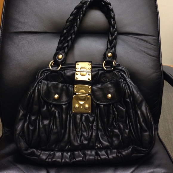 Leather medium tote bag