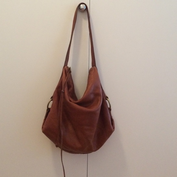 Cognac leather Banana Republic hobo bag