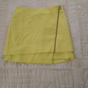 Hot yellow asymmetric skirt