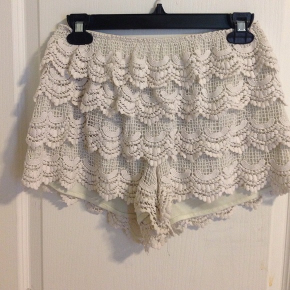 Flowy crochet shorts