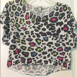 Forever 21 colorful cheetah print shirt.