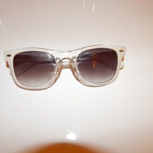 Betsey Johnson White/Clear Sunglasses