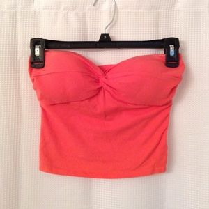 Clearance Coral built in bra crop top