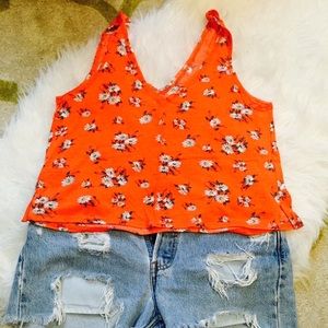 Urban Outfitters Orange Floral Top