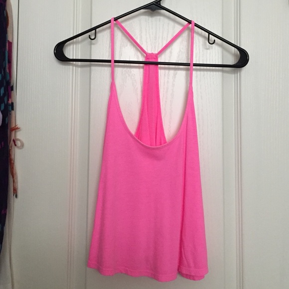 VS PINK hot pink crop top