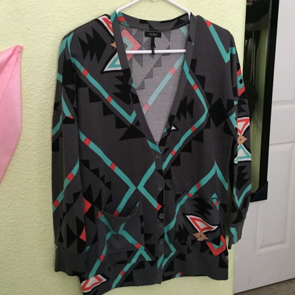 pattern gray cardigan