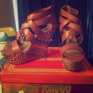 Tan Wedge Sandals