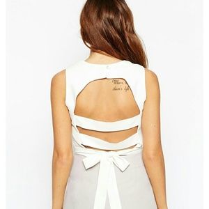 Worn once! Asos white strap back crop top