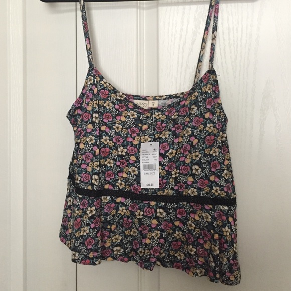 LA Hearts floral crop top