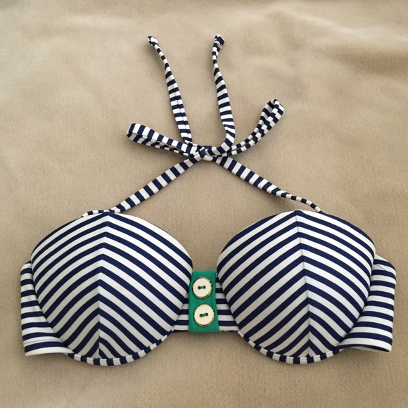 slightly push up striped bikini top