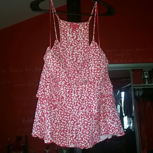 🔴Red Floral "Racerback" Tank