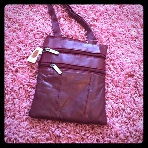 Dark red leather purse