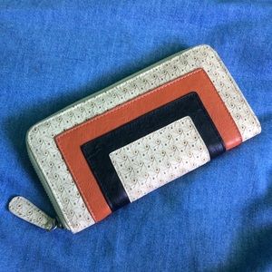 Urban Outfitters Geo Colorblock Checkbook Wallet
